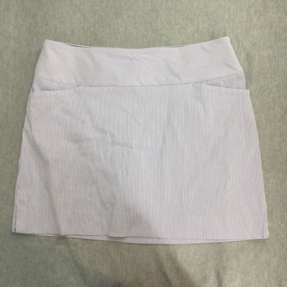 SC & Co Skirt Skort Extra Large Blue Stripe Golf Tennis Stretch Pockets